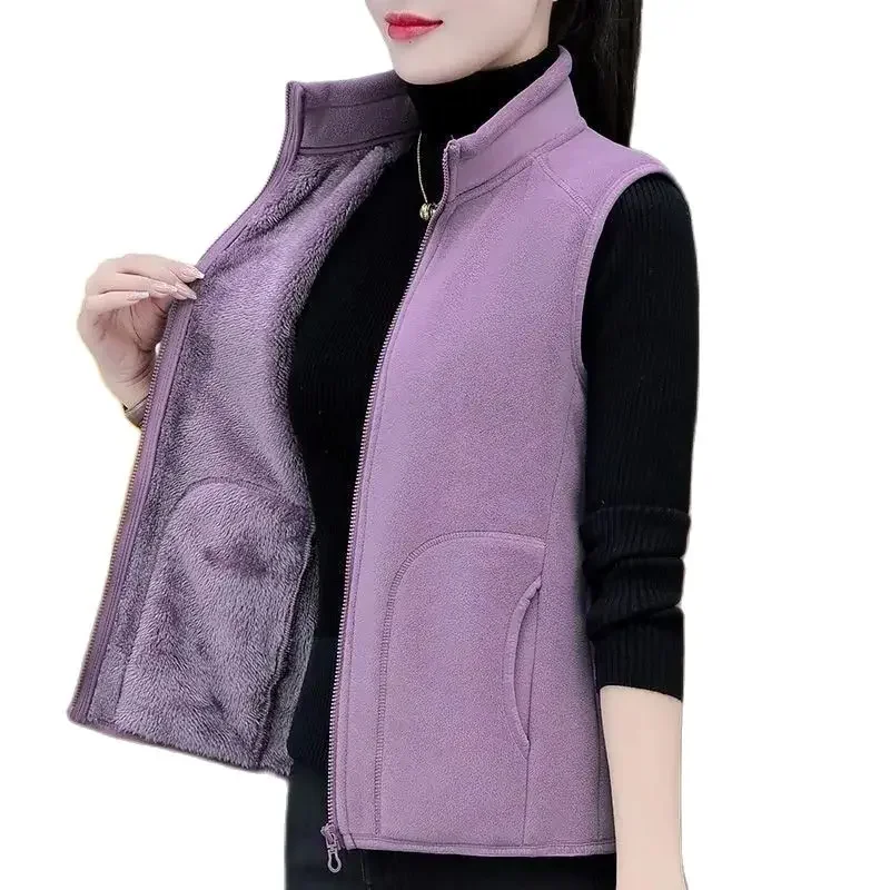 Women's Double-Sided Vest Coat New Sleeveless Short Jacket Women Warm Basic Coat Female Waistcoat Tops Clothing XQ708