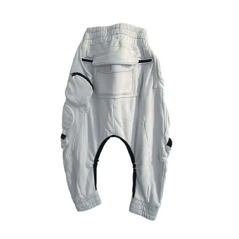 HKSH Spring Sand Waste Land Asymmetric Deconstruction Zipper Three Dimensional Pocket Cotton Color Contrast Spliced Pants HK4199