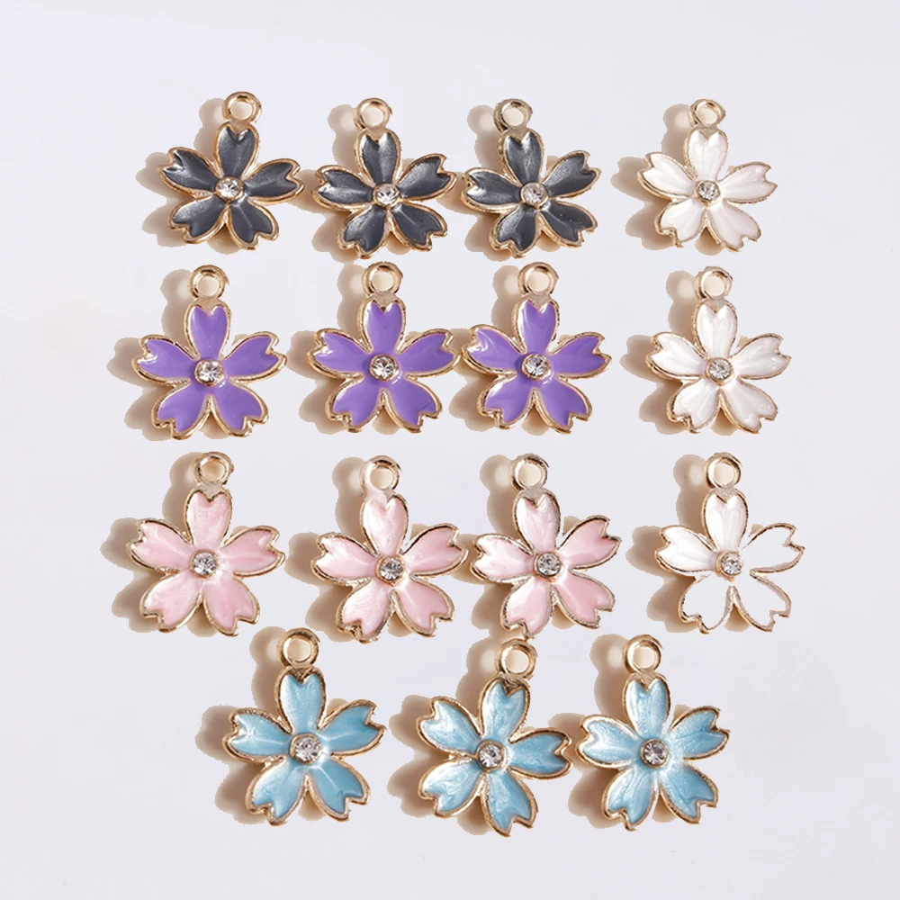 

Duarte 20Pcs/Lot Cute Enamel Flower Charms Pendants for Jewelry Making Drop Earrings Necklaces Bracelets DIY Crafts Accessories