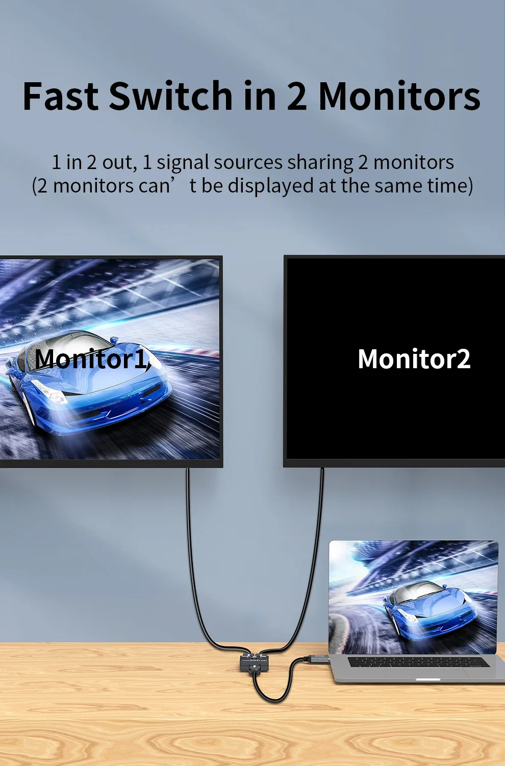 PWAY 4K 60 هرتز HDMI Switch 2 منافذ 2 في 1 خارج مقسم الفيديو لأجهزة الكمبيوتر المحمول Xbox PS3/4/5 صندوق التلفزيون لمراقبة محول جهاز عرض التلفزيون