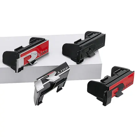 Car Front Grille Emblem Badge Sticker for Volkswagen VW R Rline Golf 4 5 6 7 Tiguan Polo GTI CC Passat R36 Scirocco Accessories