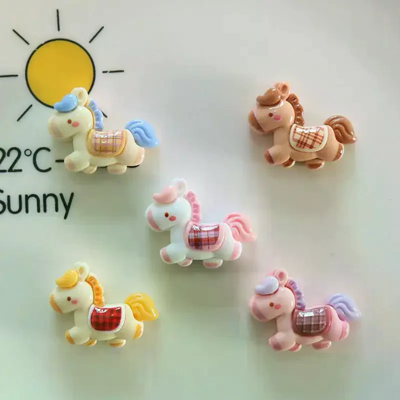 10pcs/set Cute Running Horse Pendant For Jewelry Making Findings Kawaii Resin Animals Charms Flatback Diy Earrings
