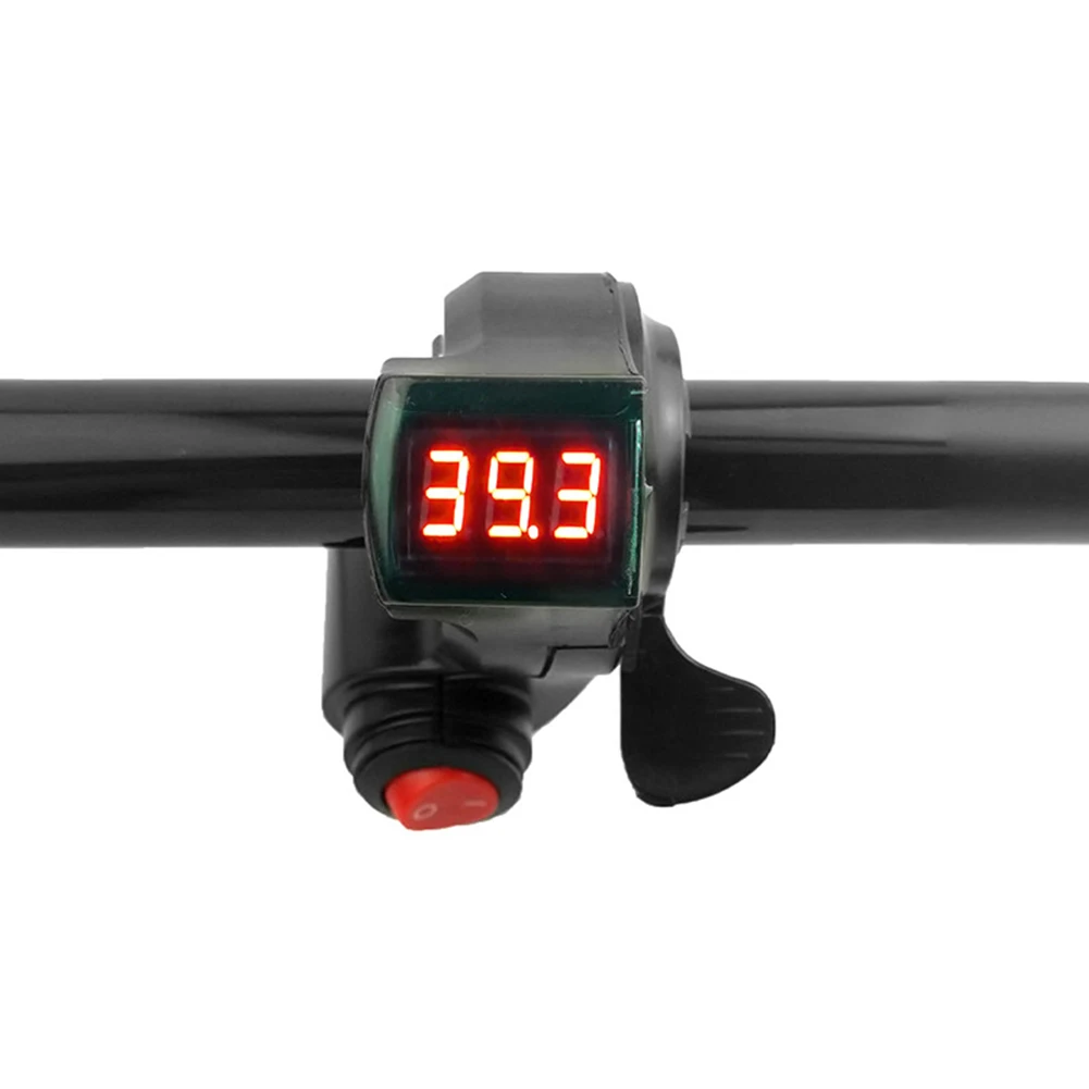 Digital Voltmeter for Electric Bicycle and Scooter Wide Voltage Range 12V to 96V with 22mm Mount and 2 Meter Cable