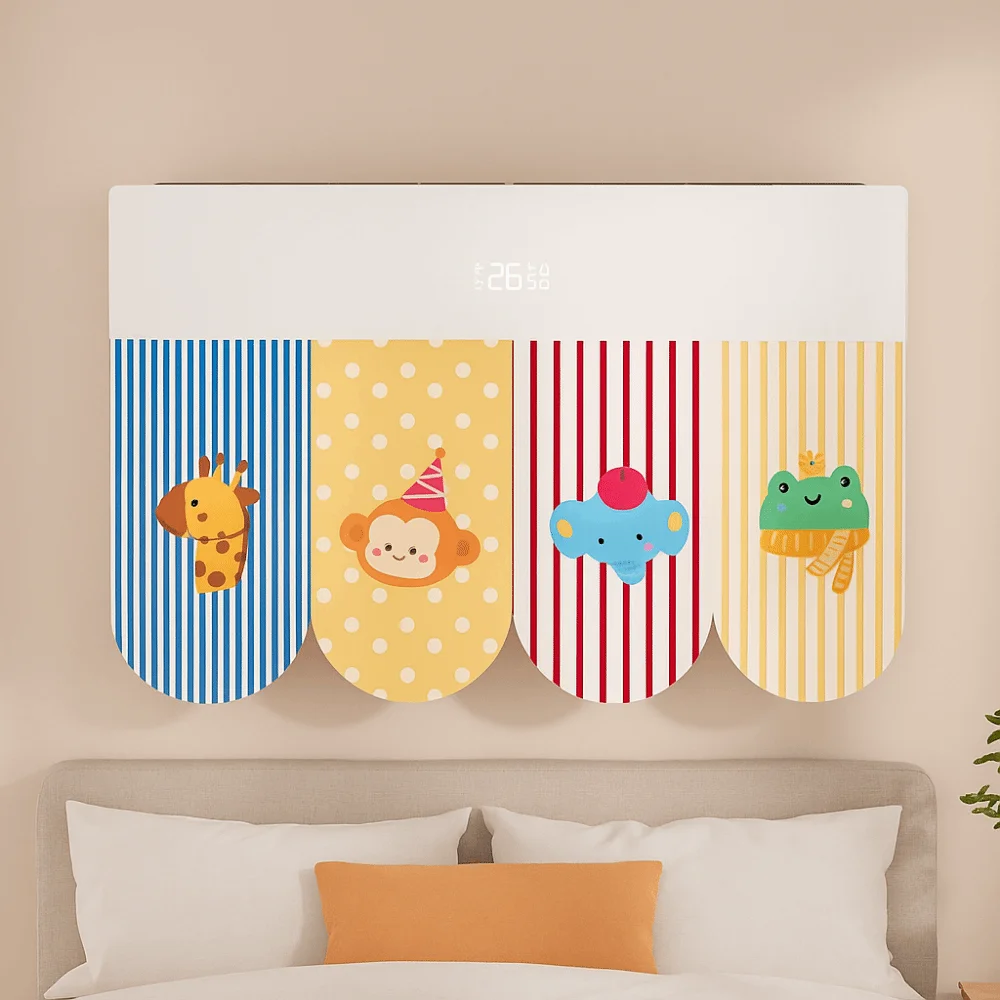 Cartoon Air Conditioning Wind Shield Cute Anti-Direct Blowing Air Conditioner Guide Cover Foldable Wall Mounted