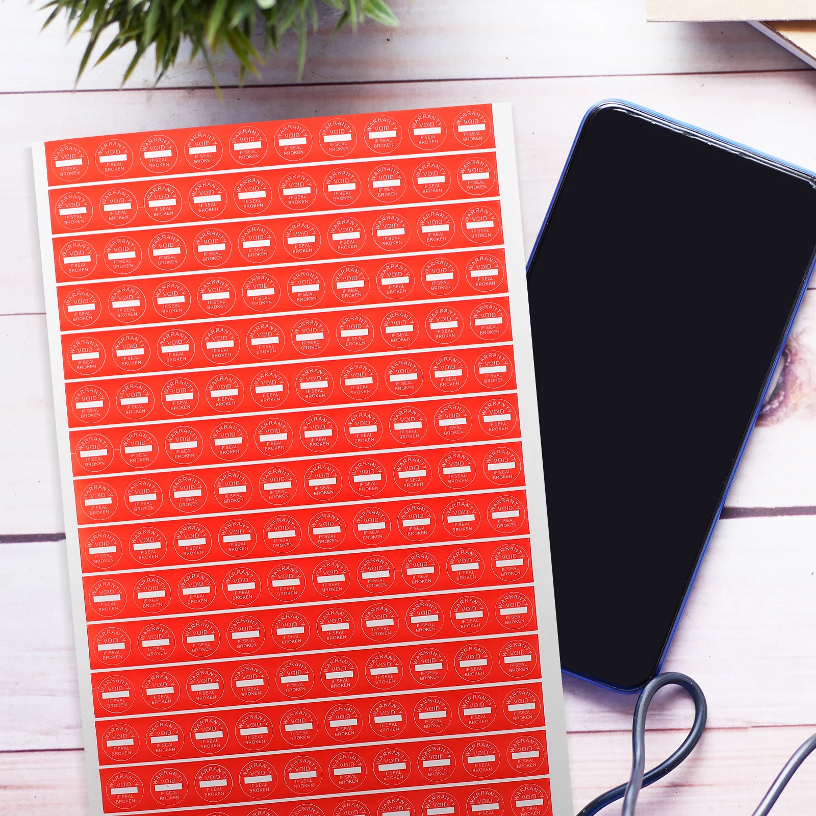

1000 Pcs Warranty Labels Adhesive Security Seals Red If Broken Sticker Round Warning Signs Practical Easy Application