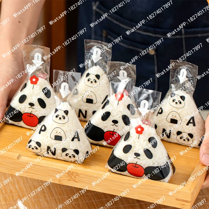 500pcs Cute Cartoon Triangle Rice Ball Packing Bag Nori Seaweed Sushi Mould Bags Making Mold Sushi Bento Accessories Tool