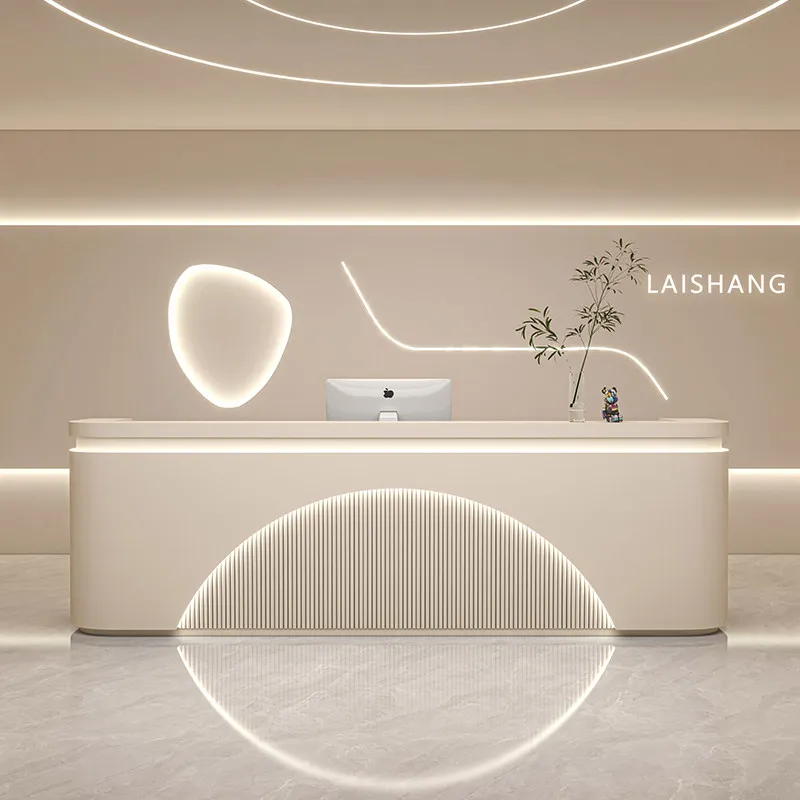 

Wooden Reception Desk Luxury Executive Hairdressing Hallway Reception Desk Restaurant Bancone Per Negozio Office Furniture