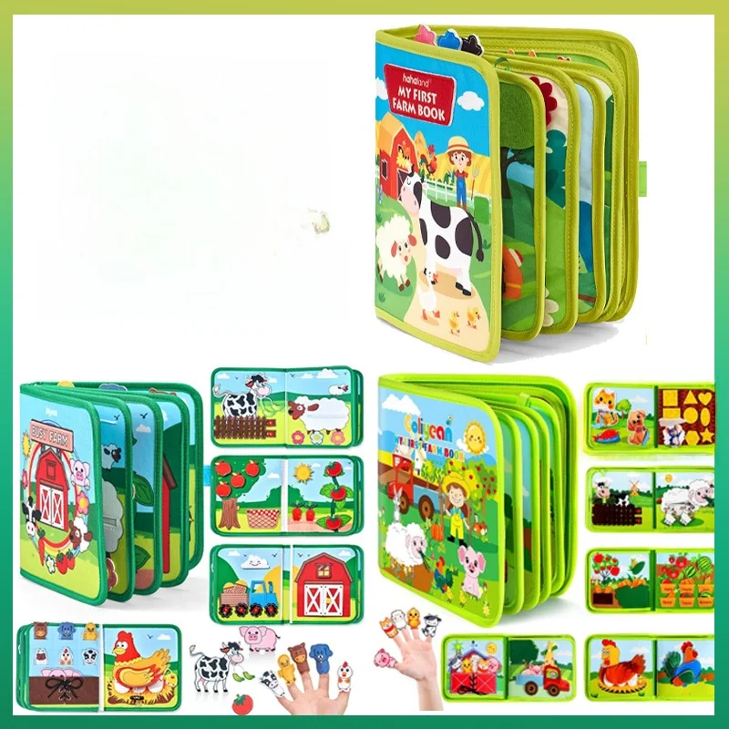 هادئة التعليم المبكر مزرعة الحيوان مشغول كتاب ورأى لعبة التنوير ألعاب الأطفال عبر الحدود رائجة البيع مواد التعلم التفاعلية #1