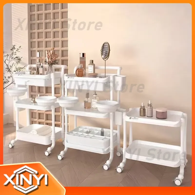 Beauty Storage Trolley for Salon Special with Wheels for Nail Art Eyelash Hairdressing Tattoo and Barber Shop Mobile Tool