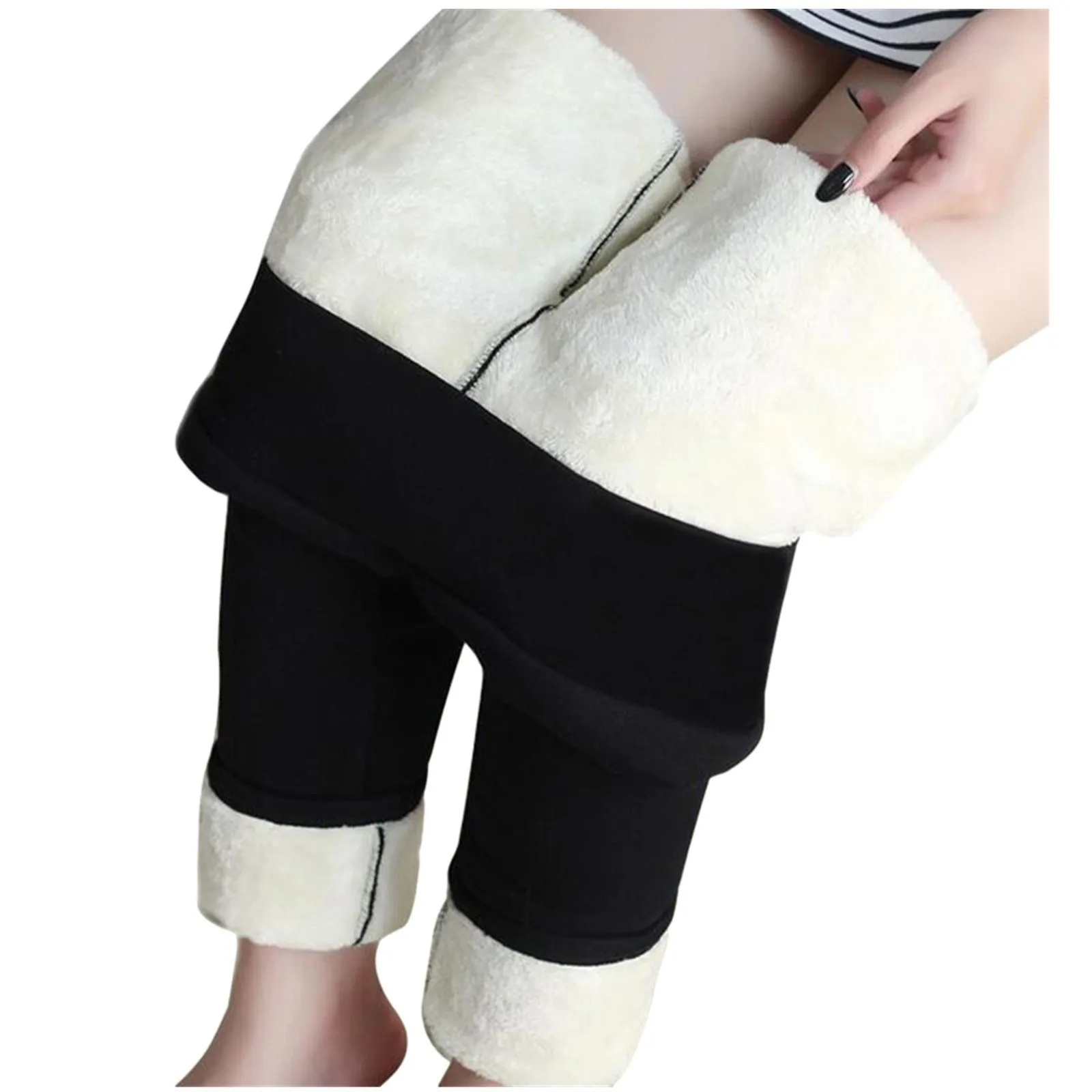 High Waisted Fleece-Lined Leggings for Women Thick Soft Tummy Control Workout Running Yoga Thermal Warm Pants for Cold Winter