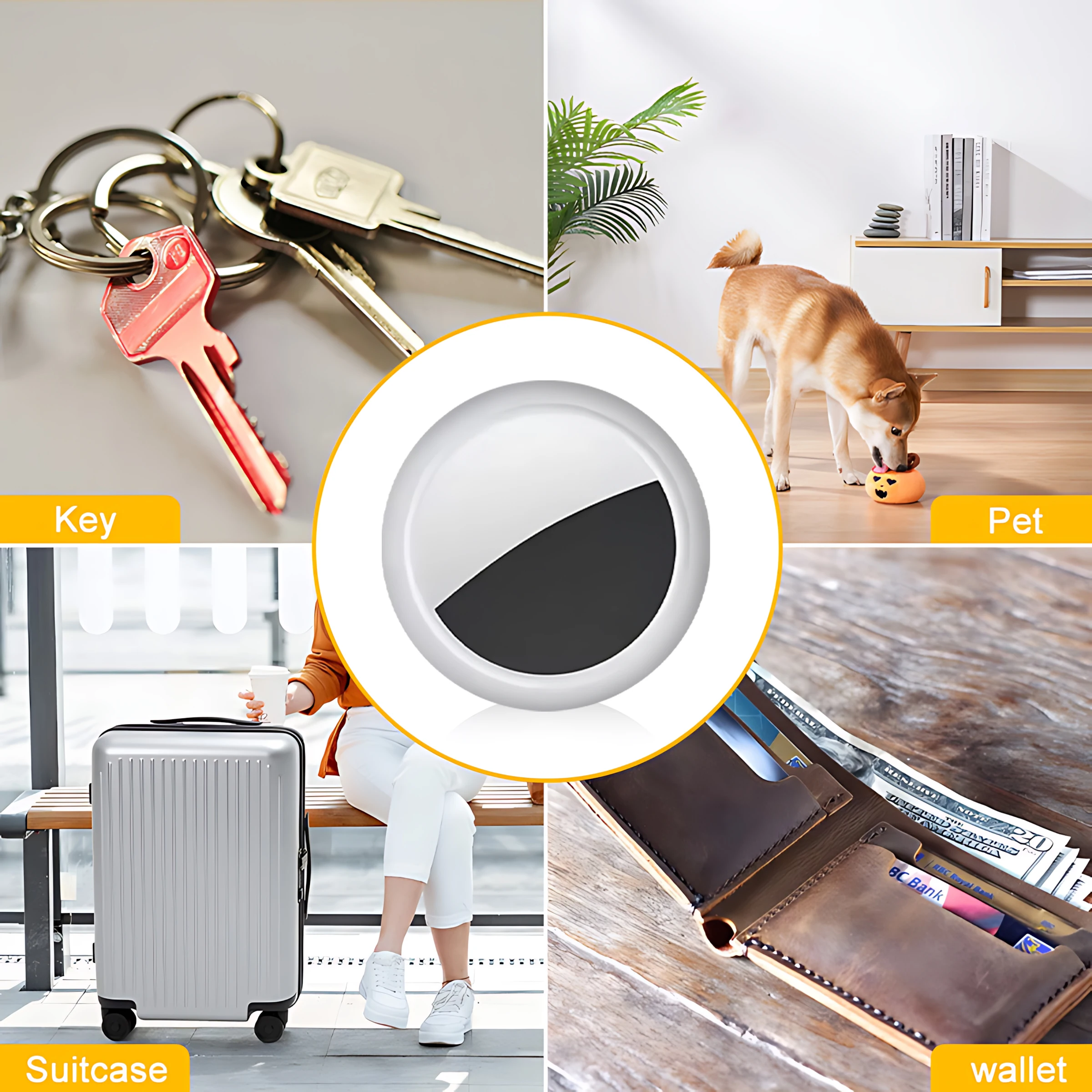 Mini Smart GPS Tracker Mitag Bluetooth Locator Anti-Lost Device Mobile Keys Pet Elderly Kids Finder Work With Android Find My