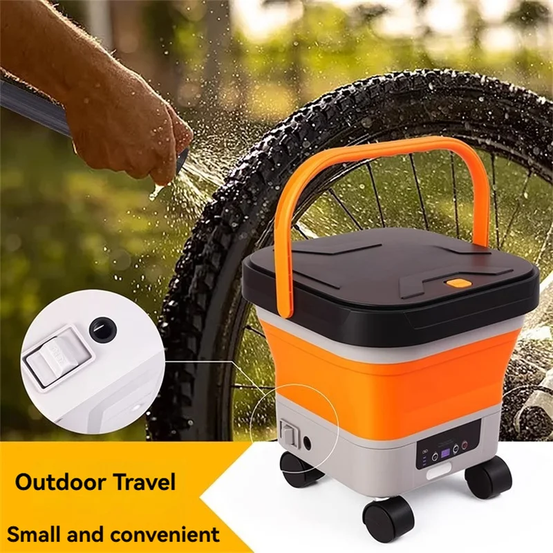Electric Water Pressure Car Washer Battery Powered Sprayer Rechargeable Portable Car Wash Water Tank Foldable Design