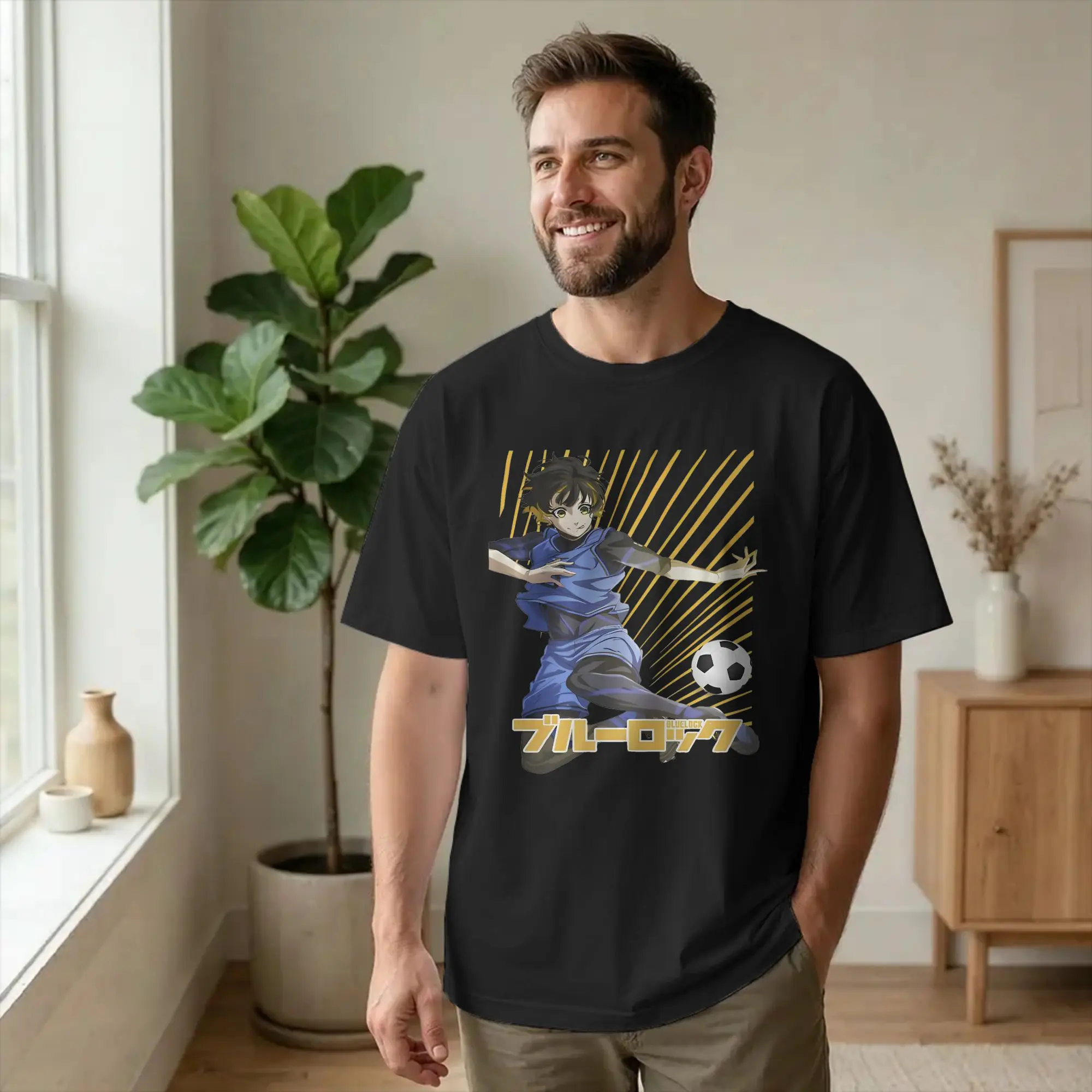 Blues Locks  Meguru Bachira Active T Shirt Men Women's 100% Cotton Hipster T-Shirts Crewneck  Tees Short Sleeve Clothes Classic