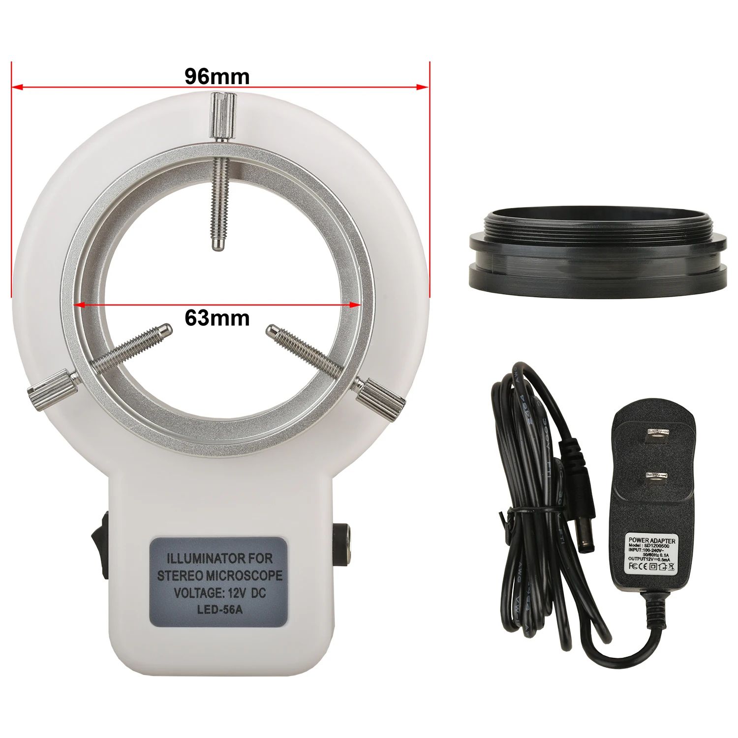 KOPPACE 63mm Installation Interface Microscope Adjustable Ring Light LED Light Source 56 Lamp Beads 360 Degree Rotation