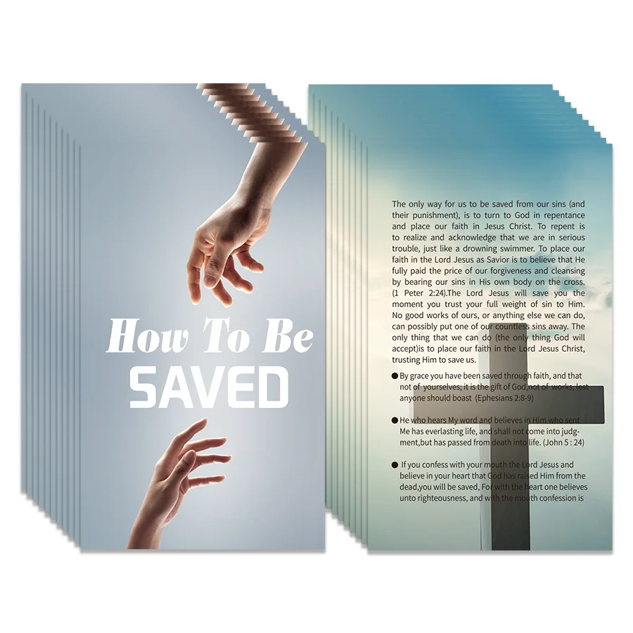 100 peças cartão de trato evangelho plano de salvação cartões sessenta segundo evangelho bolso cartões postais sagrados cartões postais de oração