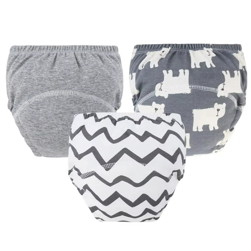Baby Windel Hosen Set Cartoon Gedruckt Trainingshosen für Jungen Mädchen Atmungsaktive Baumwolle Wiederverwendbare Kinder Unterwäsche 3 Stücke