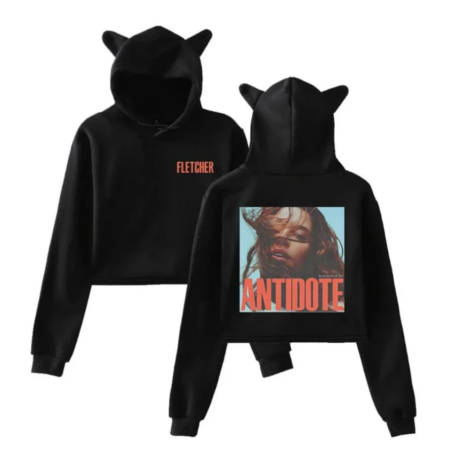 

Fletcher in Search of The Antidote Tour Crop Top Hoodie Women Long Sleeve Hooded Harajuku Cropped Sweatshirt Casual Tracksuit