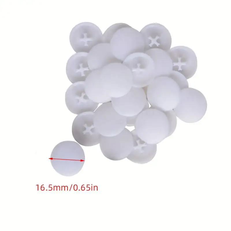 50PCS White Screw Cover Self-Tapping Covers Slotted Screws Plastic Hole Cover For Cabinets Furniture Home Decorative Fasteners view 3