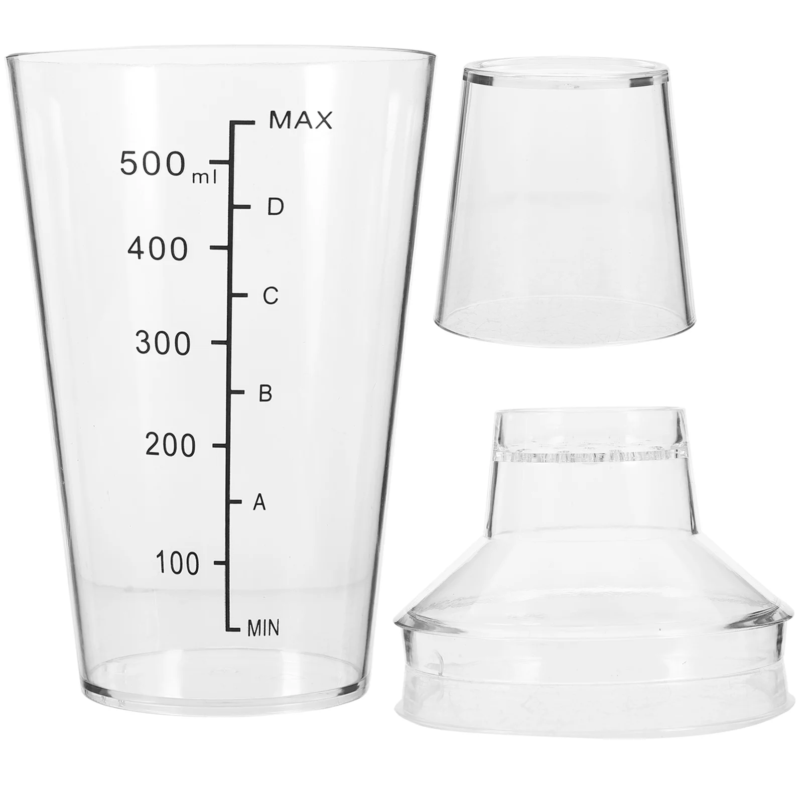 Transparent Drinks Shaker Mixing Glass with Scale Mugs Milk Tea Snow Grams Cup Bar