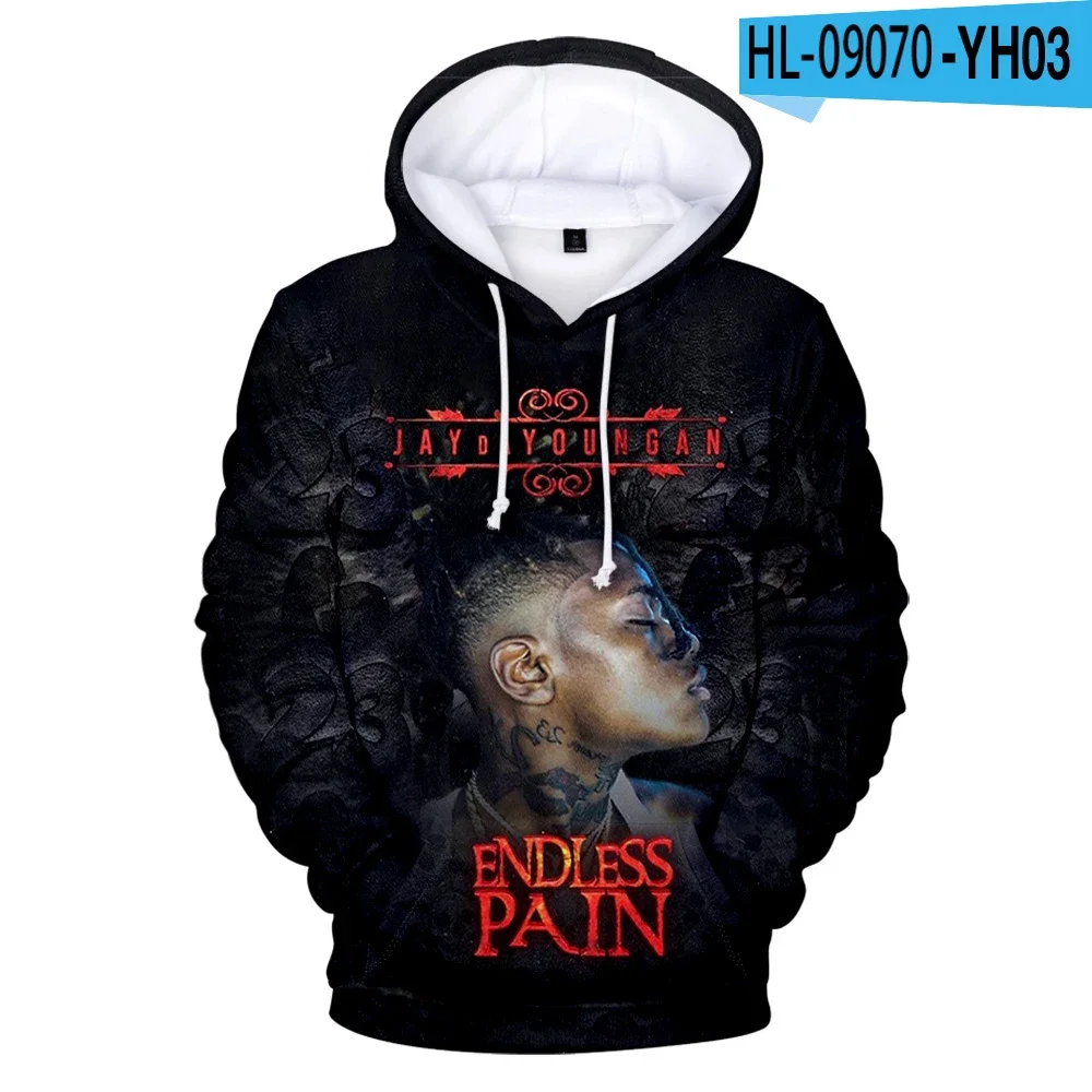 Hoodie extragrande Rapper Jaydayoungan para homens e mulheres, 3D Print, Pullover Hip Hop, jaqueta com capuz, agasalho masculino, streetwear, moletom