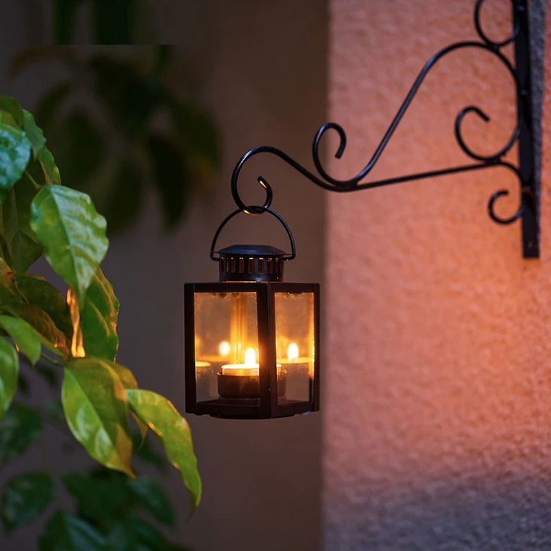 ABPQ-Lanterns للشموع فوانيس الحديقة، 2 قطعة فوانيس صغيرة معلقة على الطراز العتيق لشمعة Tealight، حاملات ضوء الشاي
