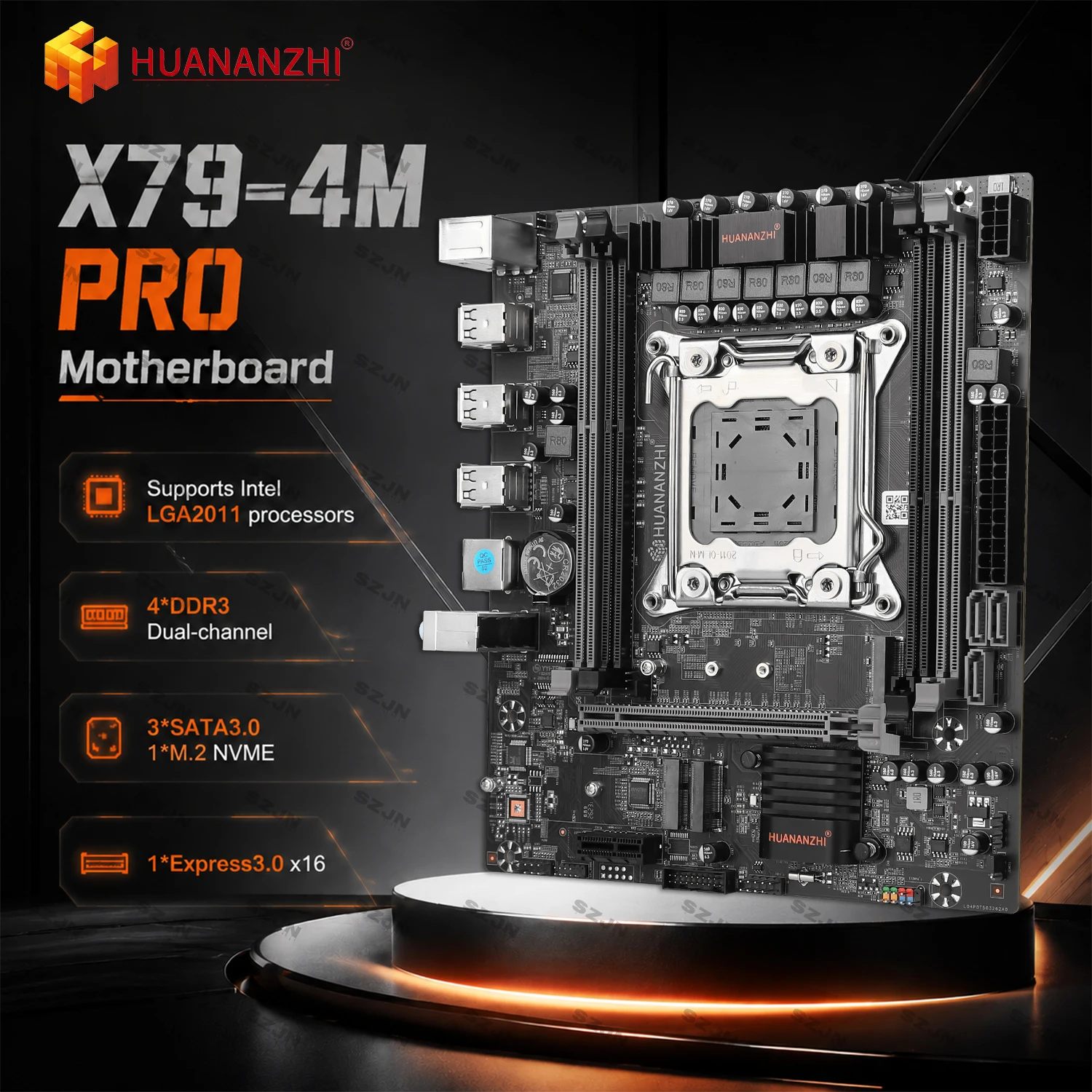 HUANANZHI X79-4M PRO Motherboard LGA2011 Unterstützt Intel Xeon E5 CPU DDR3 Max 64GB M.2 NVMe PCIE SATA Desktop Gaming Mainboard
