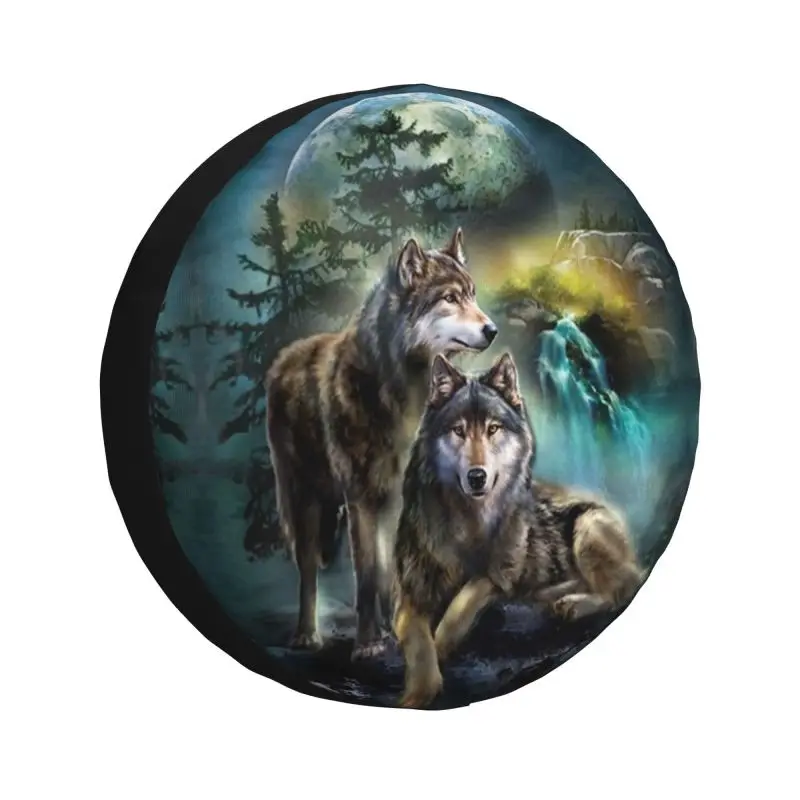

Custom Animal Wolf Spare Wheel Cover for Jeep Pajero 4WD Trailer Tire Protector 14" 15" 16" 17" Inch