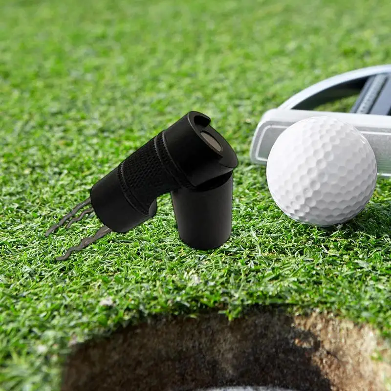 Golf Divot alat perbaikan Golf paduan aluminium, Aksesori Golf logam hijau garpu untuk penggemar Golf profesi dan pemula