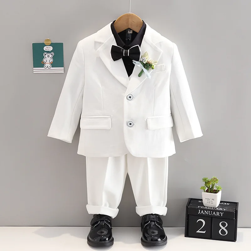 

Boys Autumn Winter First Birthday Dress Suit Set Child British Wedding Party Performance Costume Kids Jacket Pants Vest Clothes