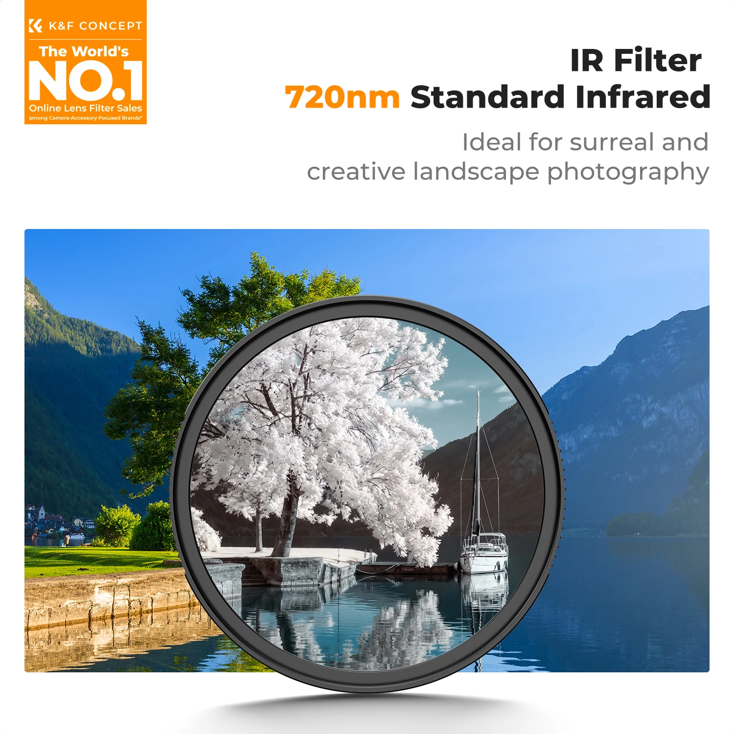 K&F Concept 720nm IR Filter Infrared Filter 67mm 49-82mm NANO-X Series IR720 IR Cut Filter Infrared Reduction
