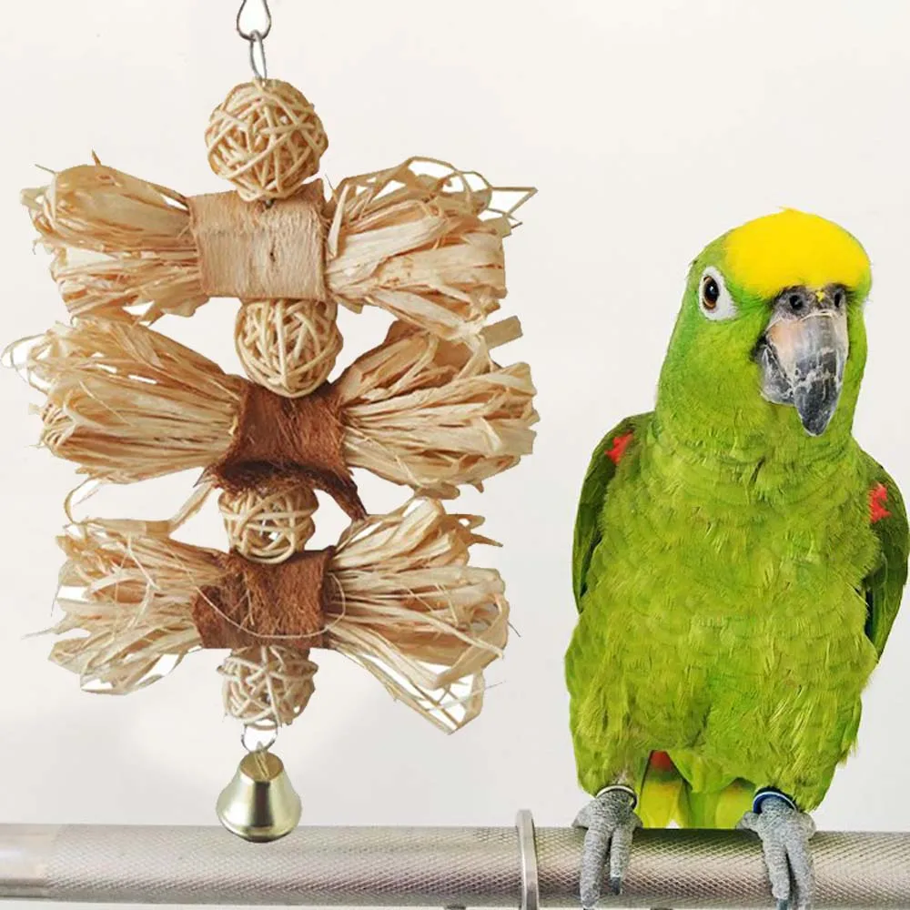 

Rattan Playing Swing Training Ball Bell For Bird Cage Bird Supplies Chewing Bird Perch Parrot Toys