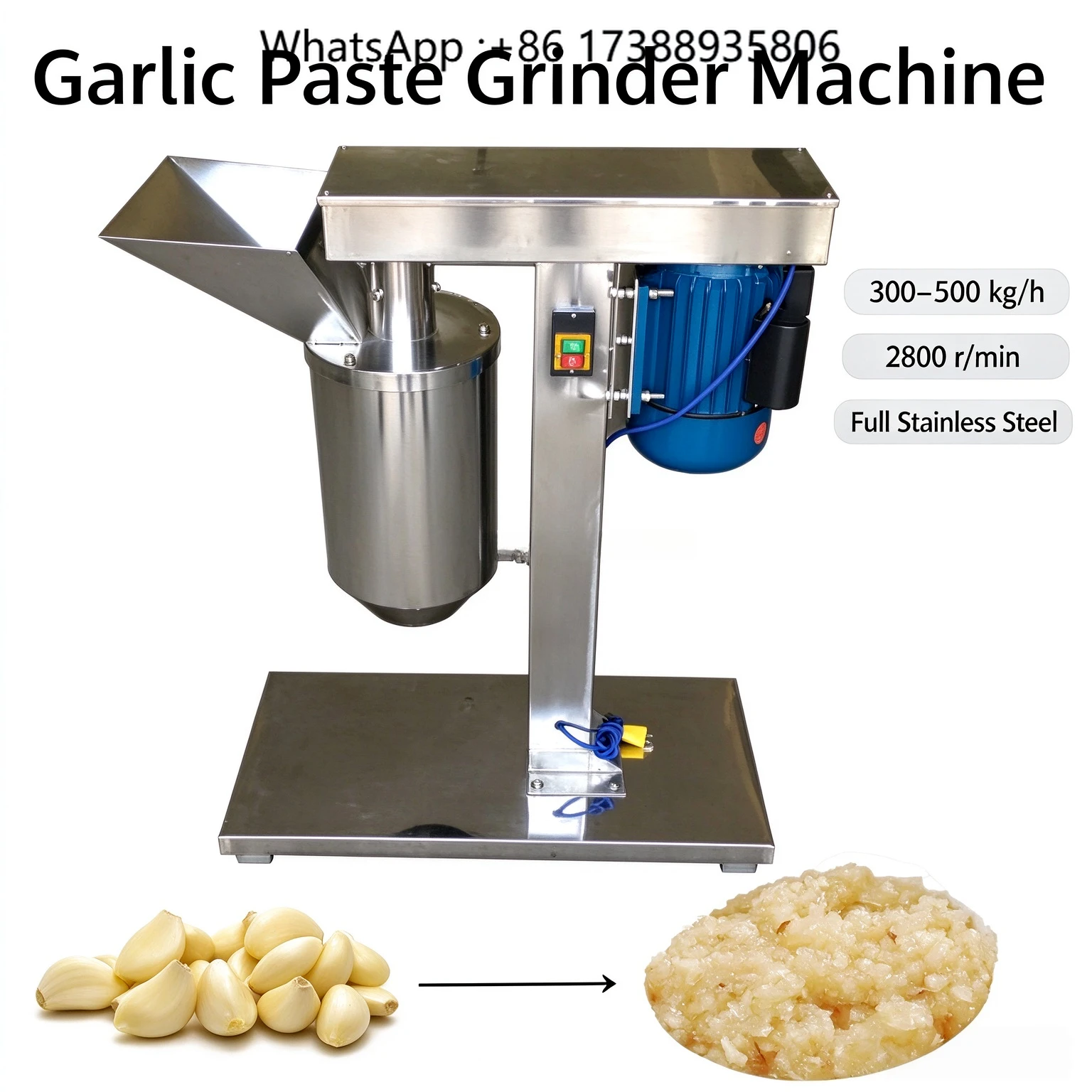Commercial 304 Stainless Steel Vegetable Fruit Oninion Chili Paste Crusher Machine