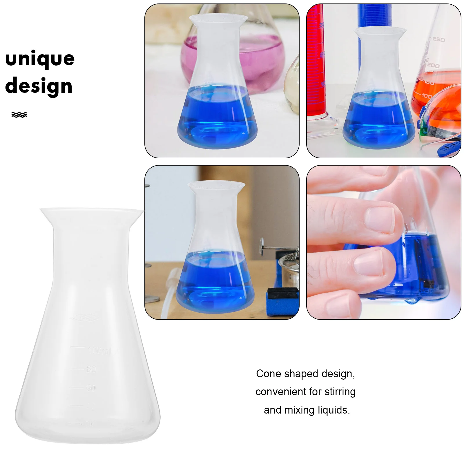 Science Flask Bottle Laboratory Chemistry Scientific Conical Pp Plastic Erlenmeyer