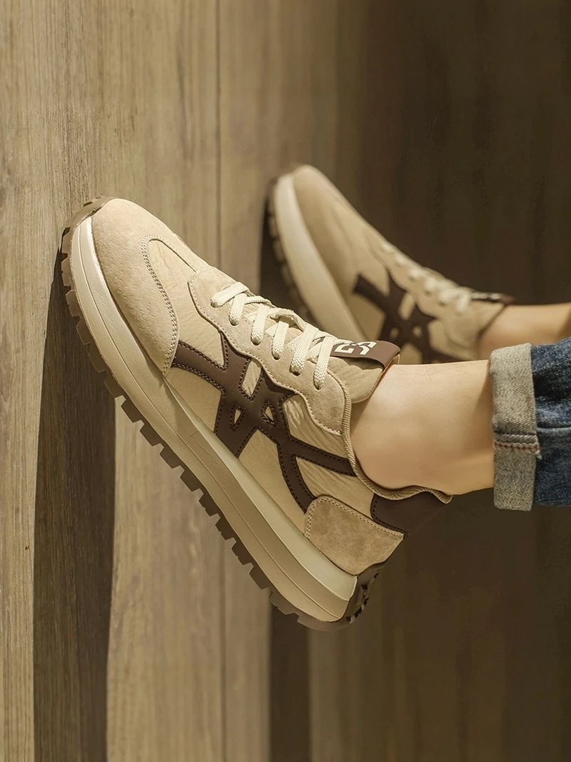 

Agan Men's Shoes 2026 New Summer Thick Bottom Sports Running Shoes Anti-slip Casual Heightening Dad Trendy Shoes