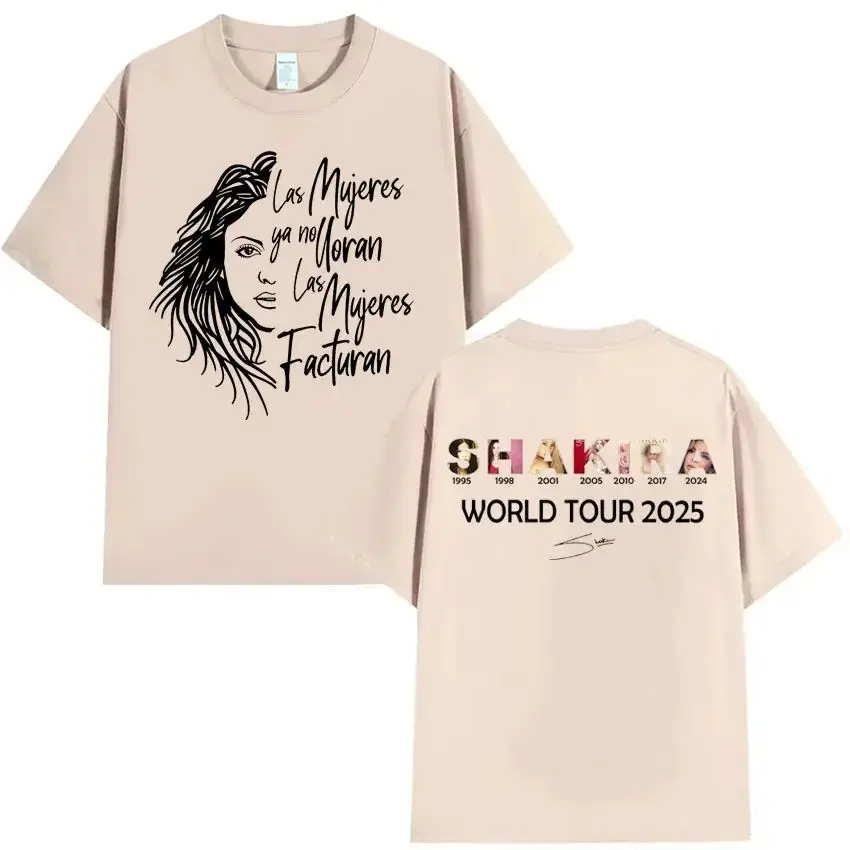 Neue Y2k Hip-Hop T-Shirts Shakira Las Mujeres Ya No Lloran Welttournee 2026 Hochwertig Bedrucktes T-Shirt Lässige Loose Streetwear Unisex – Detail 5