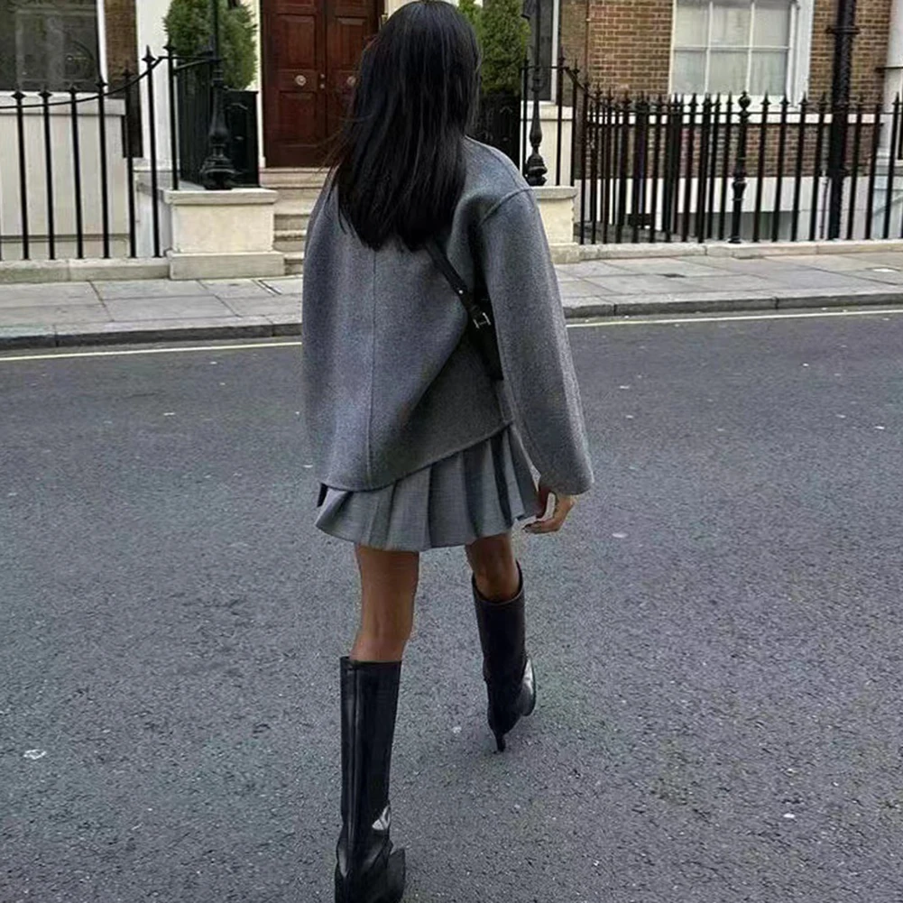 

Casual Short Winter Coat Fashion Coat Grey Autumn Winter Coat Casual Short Coat Microelasticity Fabric Autumn Winter Events