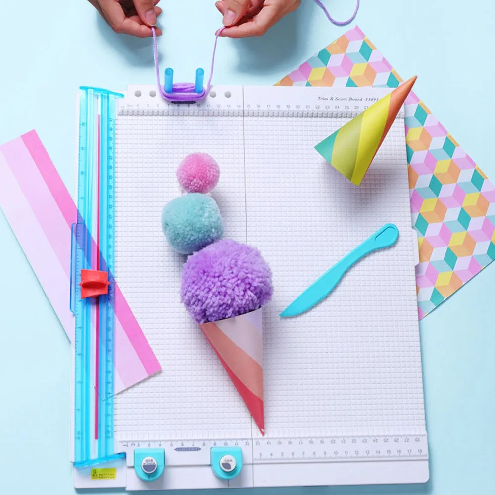 7 in 1 Paper Trimmer Board Scoring Tool Folding Scorer Craft Paper Cutter 12.2 Inch Cutting Width Multifunctional Design
