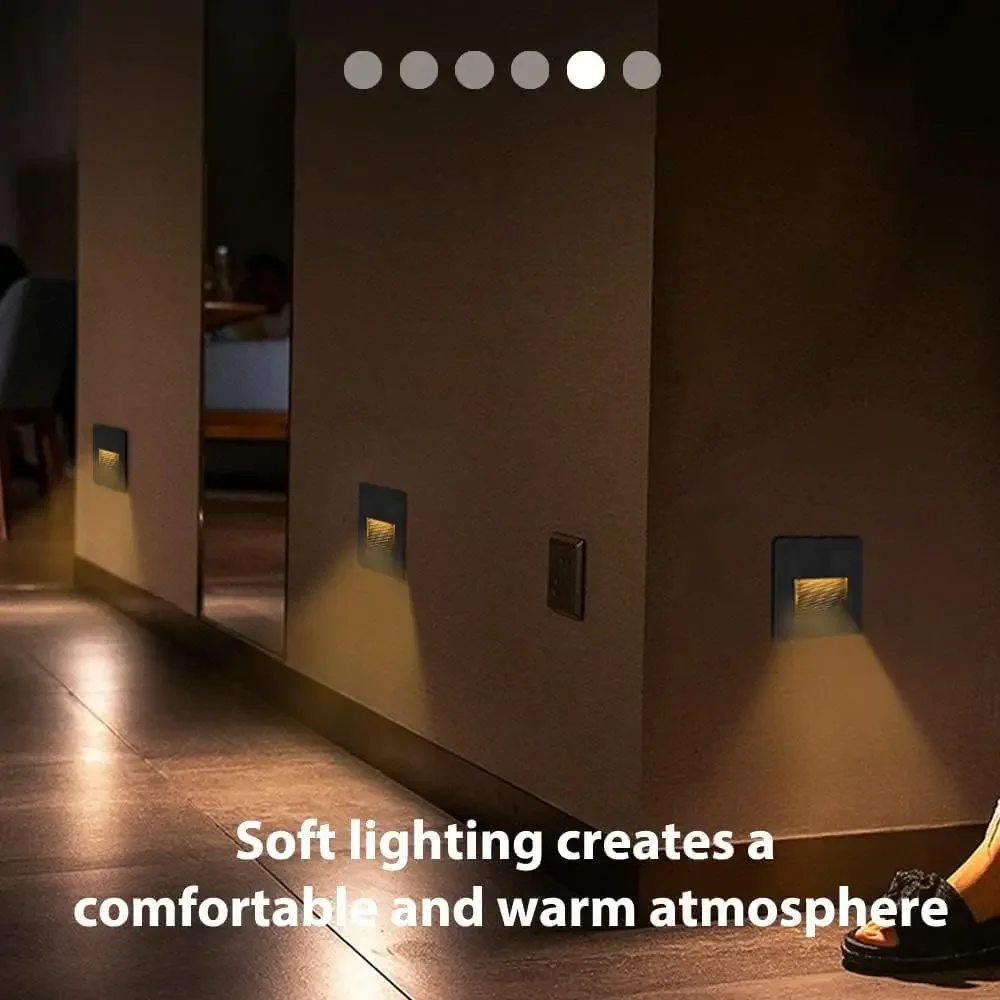4-8 Pack Black LED Indoor Outdoor Step Lights IP65 Waterproof Recessed Wall Lights for Bedroom Balcony Aluminum Stair Lights