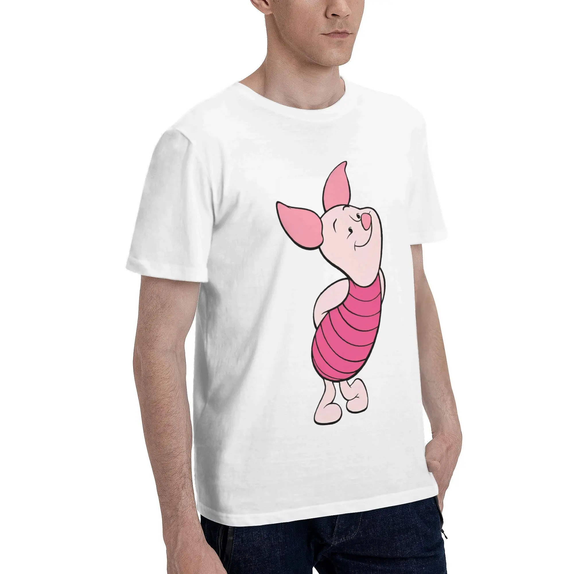 Winnie the Pooh piglet Merch Unisex T Shirts Cotton Tee New Arrival pink pig T-shirt Clothes