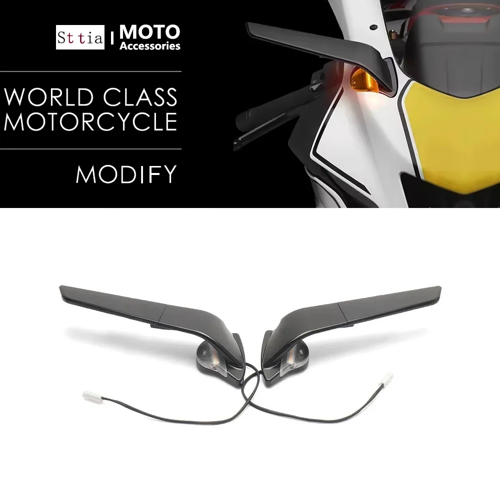 

Мотоциклетные зеркала для Yamaha YZF R7 R6 R1 2015-2025, зеркала-невидимки, спортивный комплект зеркал с крылышками, регулируемые зеркала, зеркала на крыле