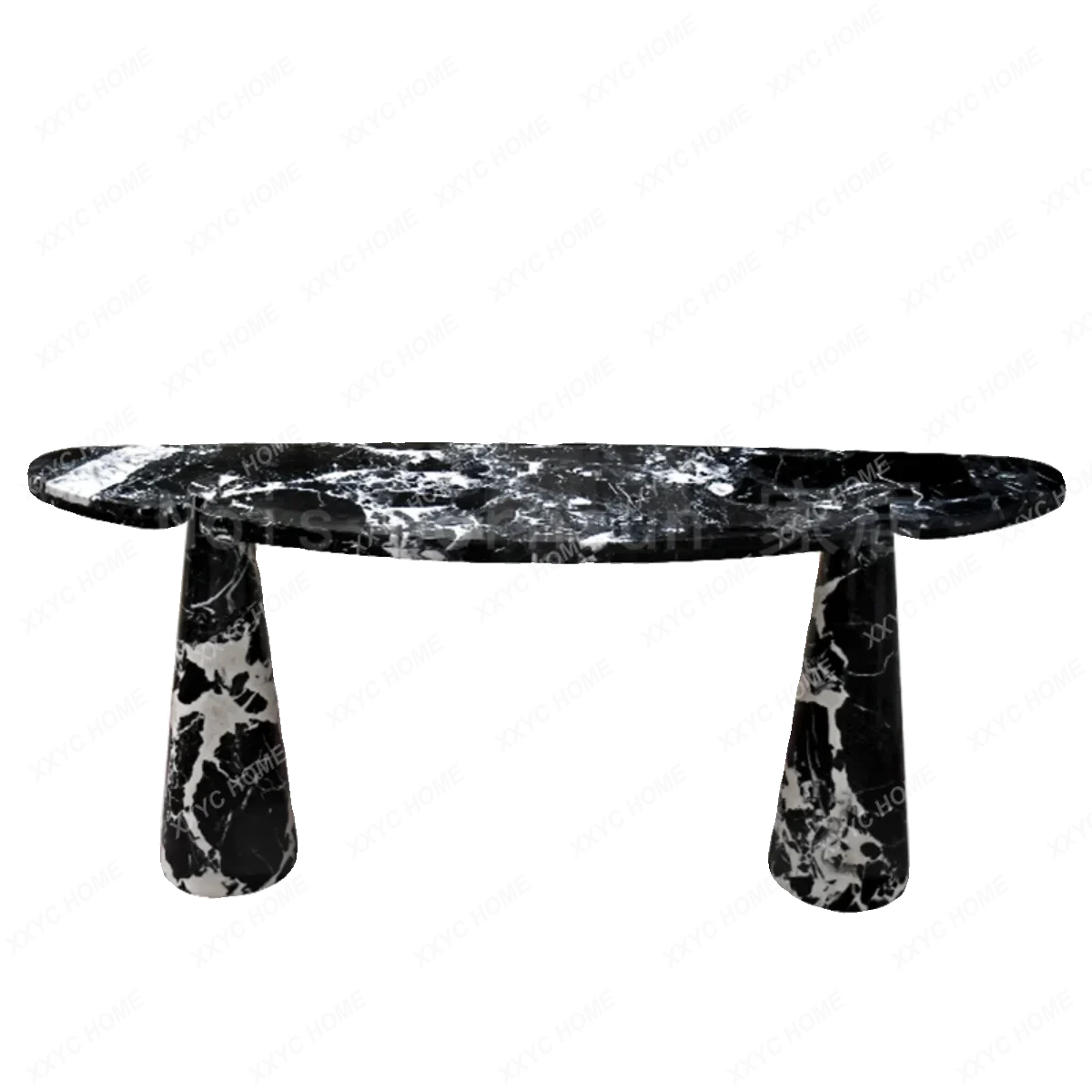 

Natural, black marble entrance table, light luxury stone, hotel entry creative display table