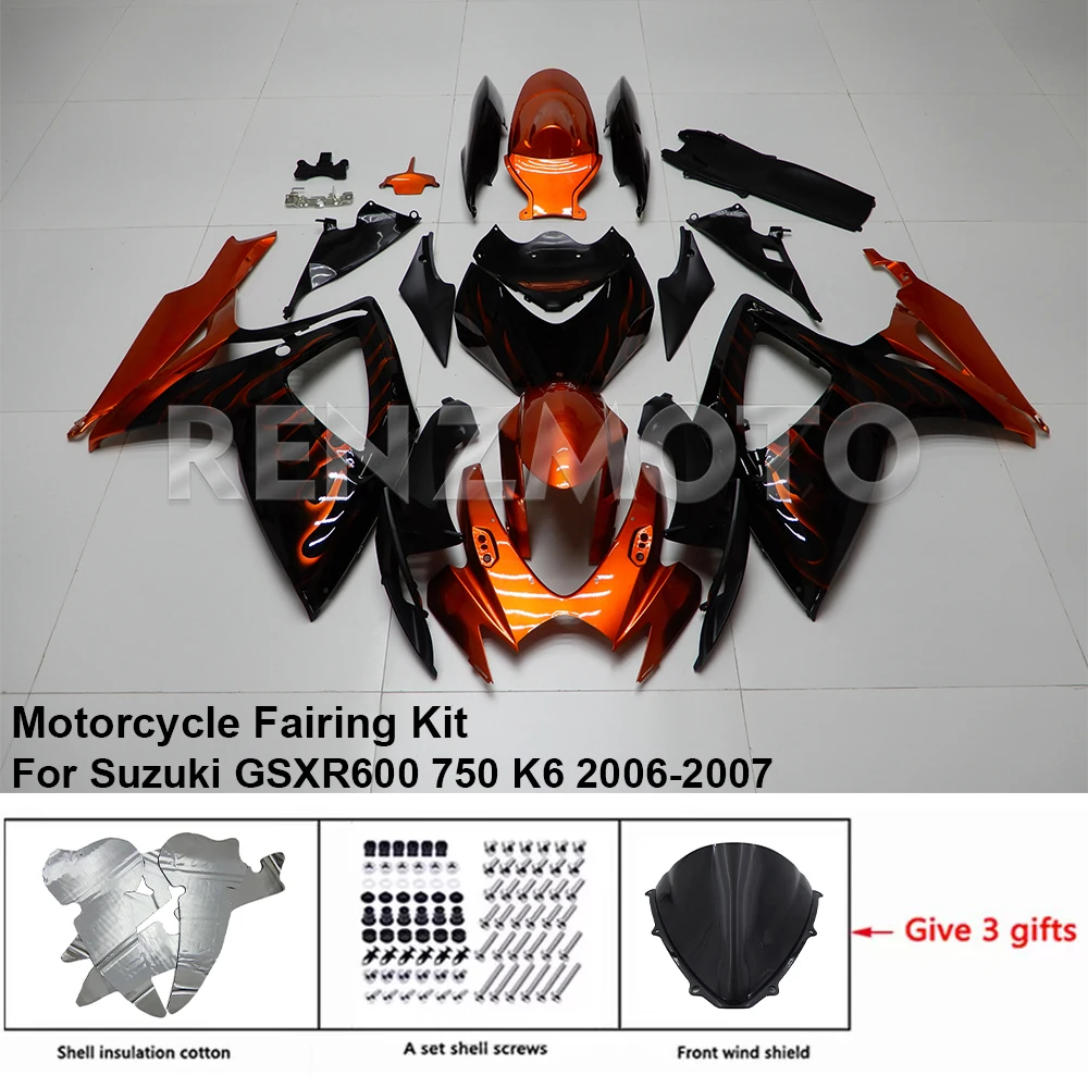 

S0606-118a Motorcycle Fairing Set Body Kit Plastic For Suzuki GSX-R600 R750 2006-2007 K6 K7 Accessories ABS Injection Bodywork