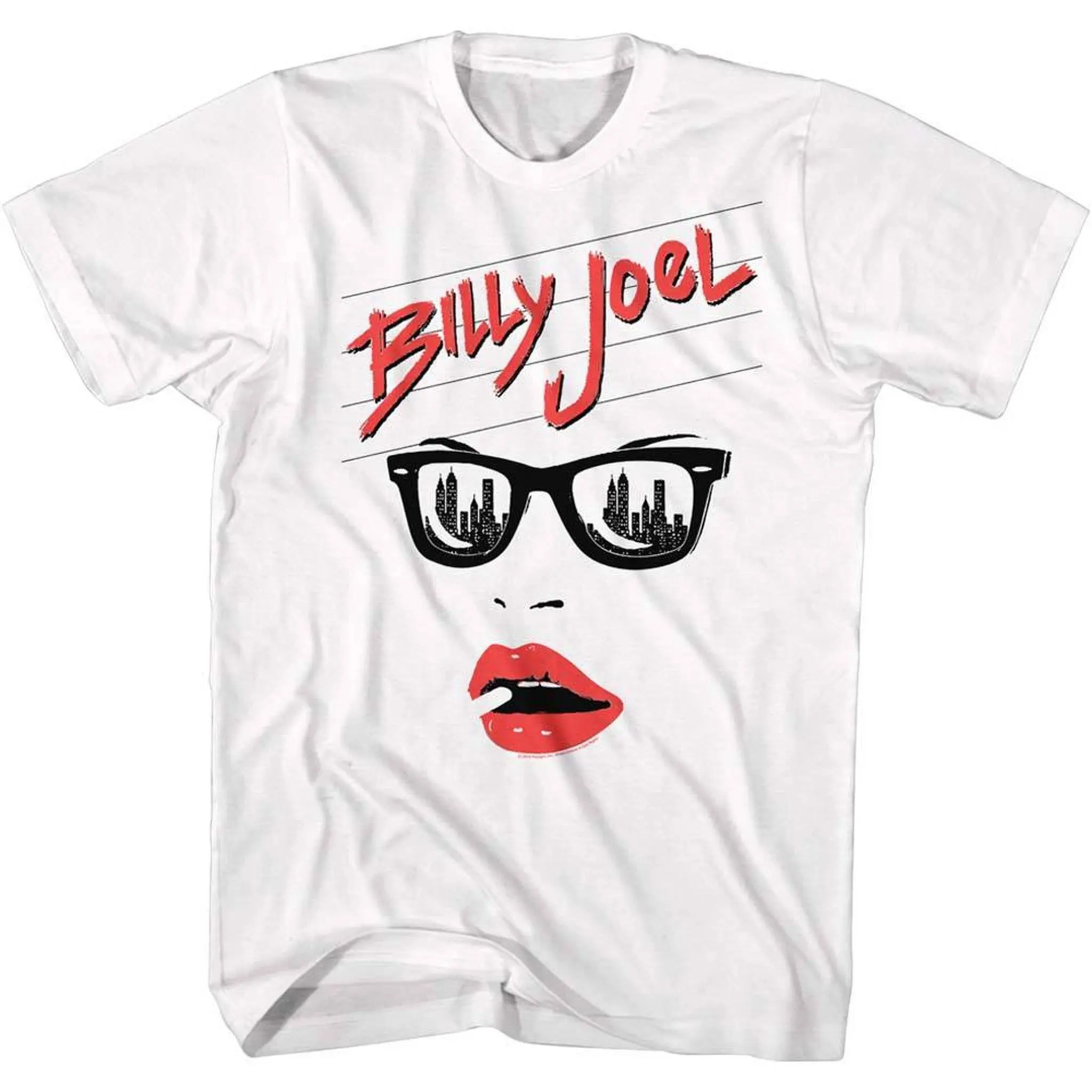 Billy Joel Lips Camiseta blanca para adultos Camiseta holgada y transpirable de verano para hombres y mujeres