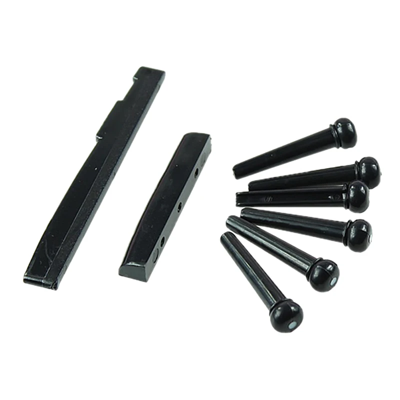 6 Pcs Guitar String Pegs Ebony Bridge Pins Taper Acoustic Guitar Accessories