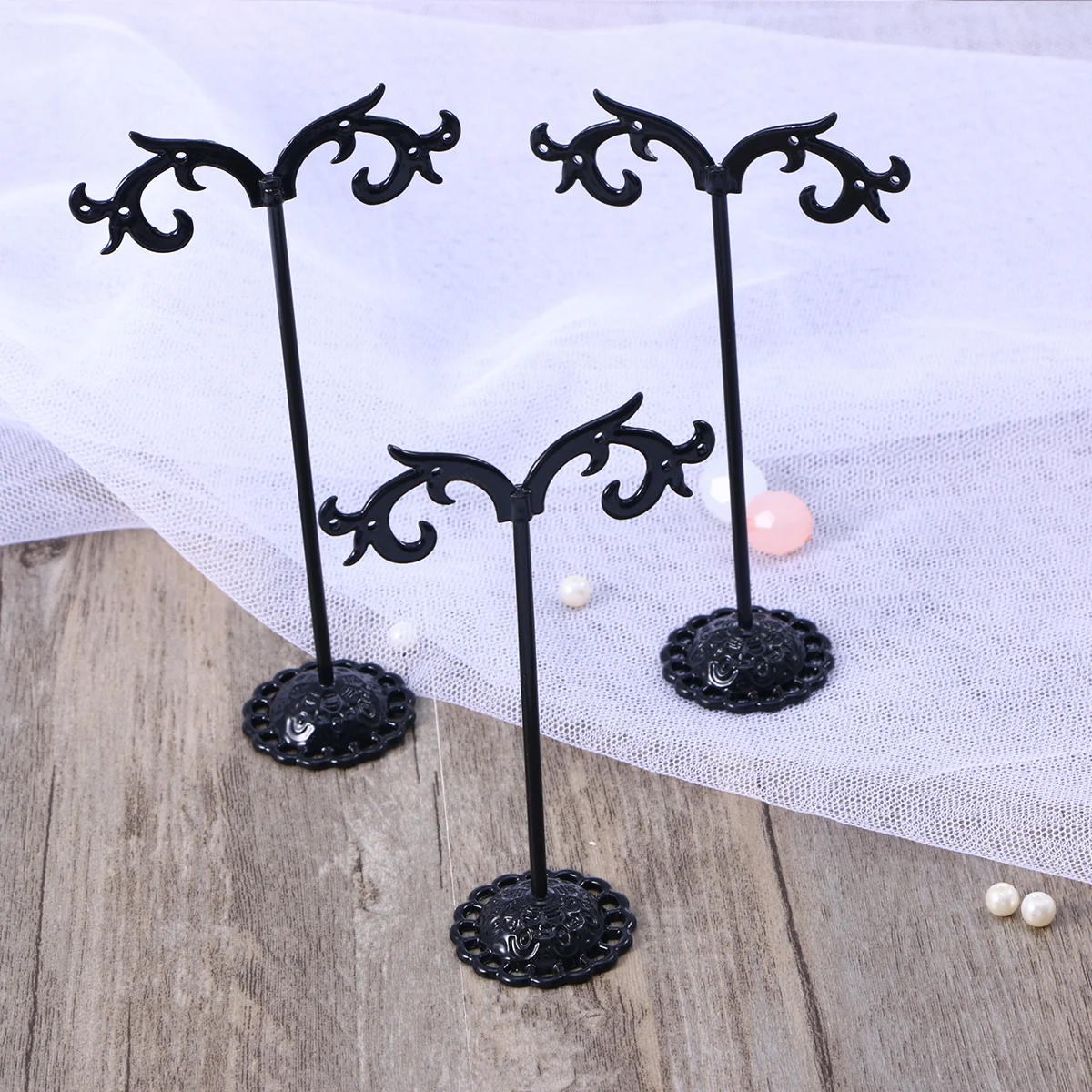 6Pcs Earrings Rack Iron Art Jewelry Holders Display Stand Rings Necklaces Bracelets Organizer Gift Earrings Rack