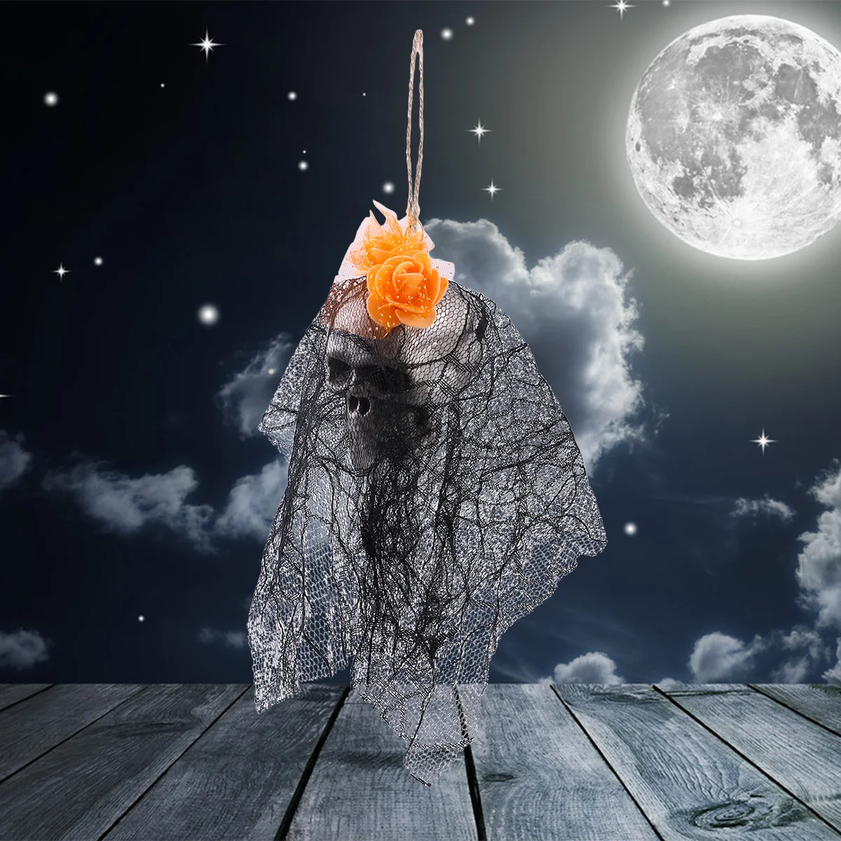 

Scary Hanging Skull Halloween Decorations Lightweight Creepy Haunted House Supplies Party Porch Yard Garden Props