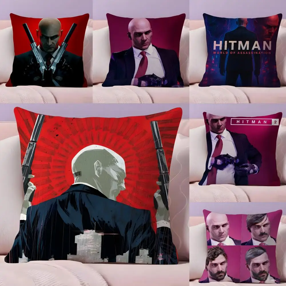 H-hitman Agent 47 Moive Cushion Cover Pillow Case Plush Fabric Soft Double Sided Print Home Sofa High Quality Cushion