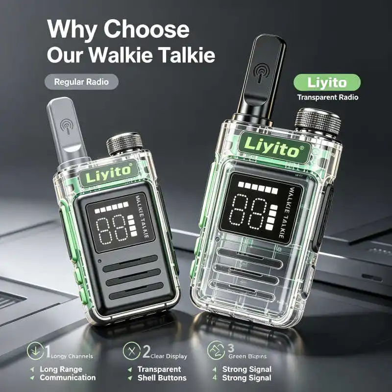 1/2PCS Mini Walkie Talkie UHF 400-470MHz Type-C USB Charging VOX 16CH Long Range Two Way Radio for Outdoor Camping Hotel