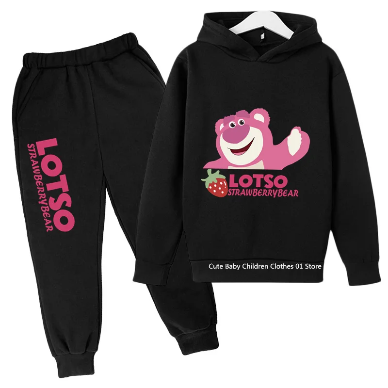 Girls Lotso Hoodie Set Kids Long Sleeves Outfits 3-14 Years Children'S Sets Baby Boys Casual Tracksuit Hoodie + Pants Sets