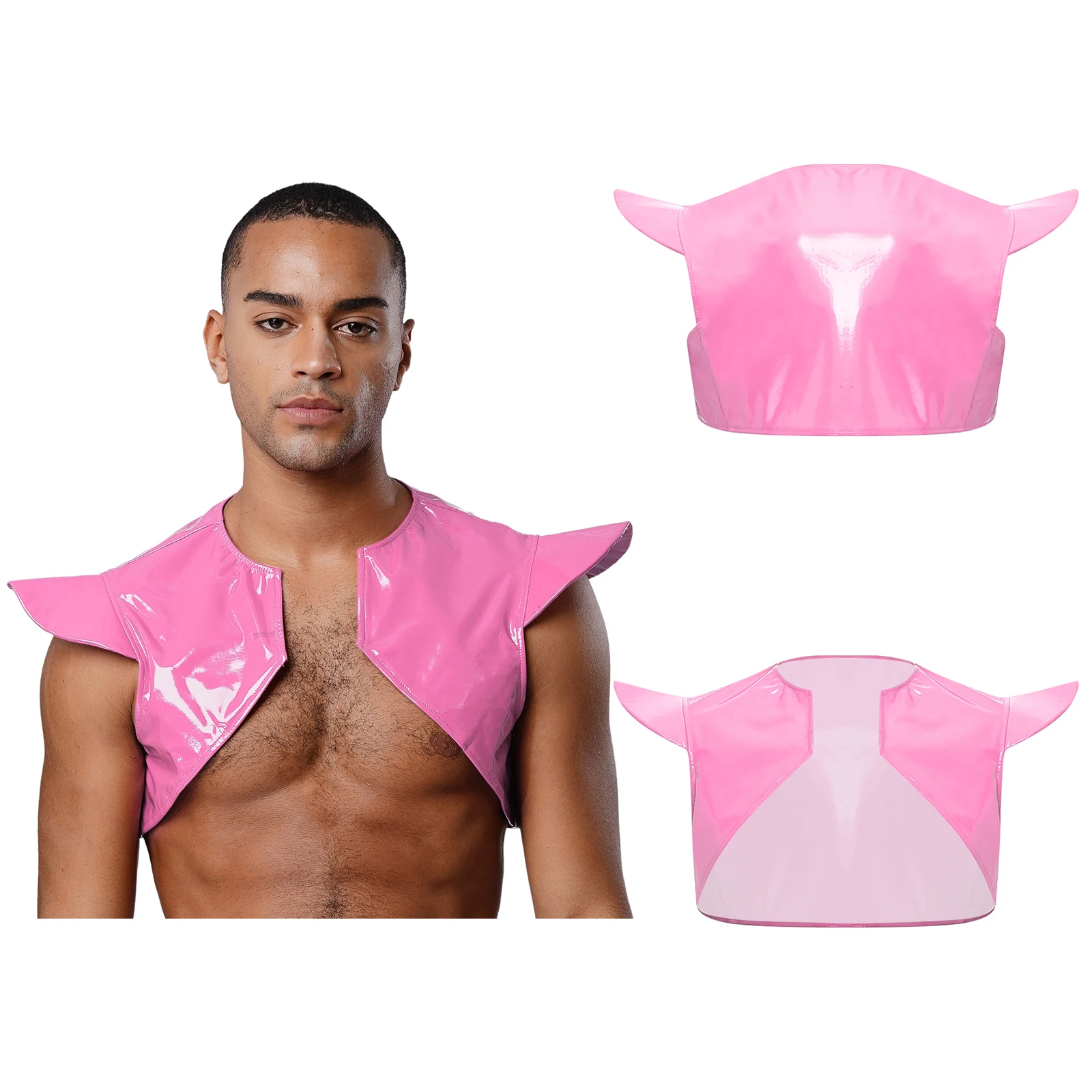 

Мужская кепка с рукавами, топ с плечами, воин, косплей, броня на плечо, жилет, аксессуары, топы для вечеринки, клуба, танцев, Хэллоуина, тематическая праздничная одежда